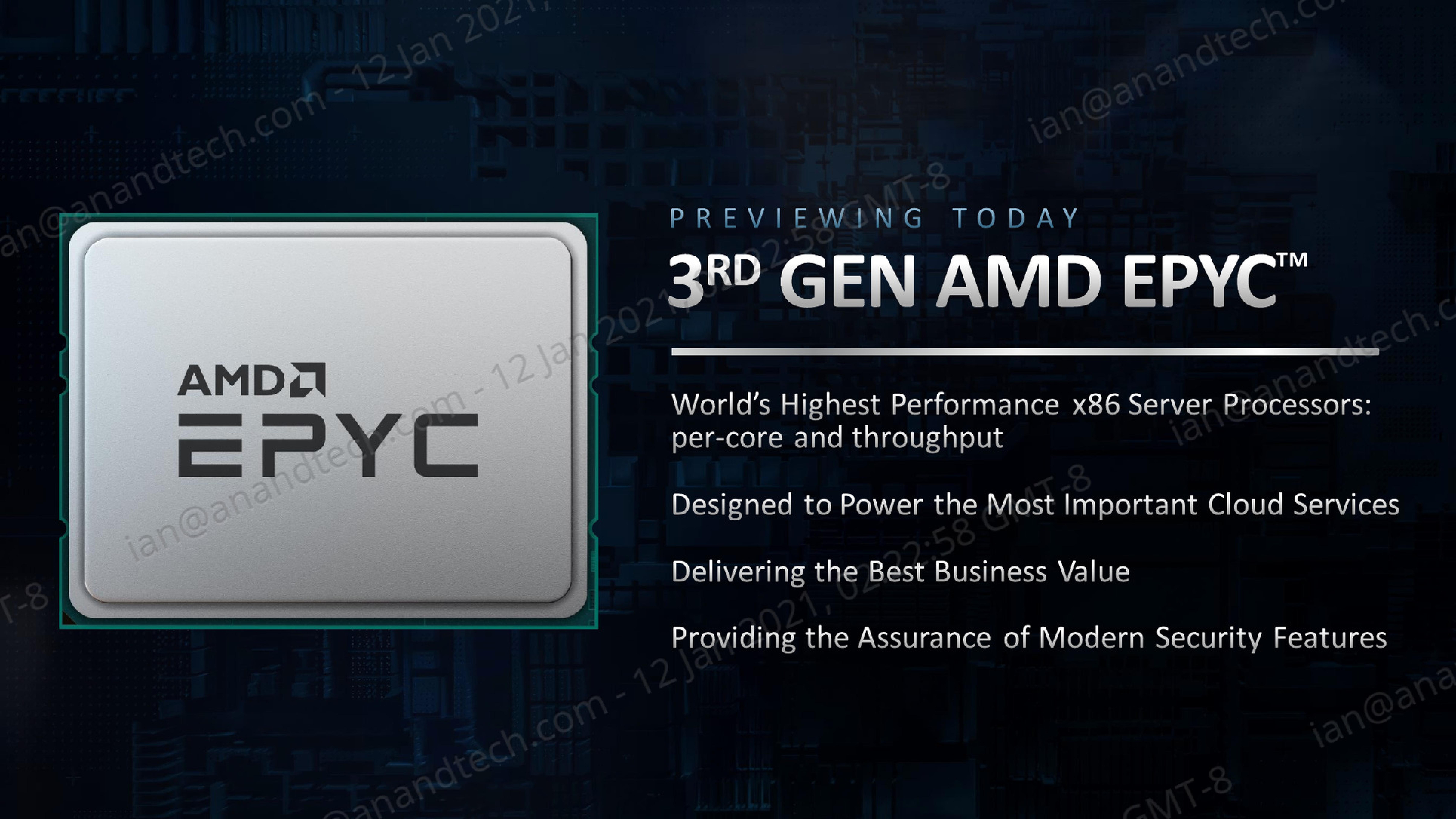 AMD Previews 3rd Gen EPYC Milan Performance